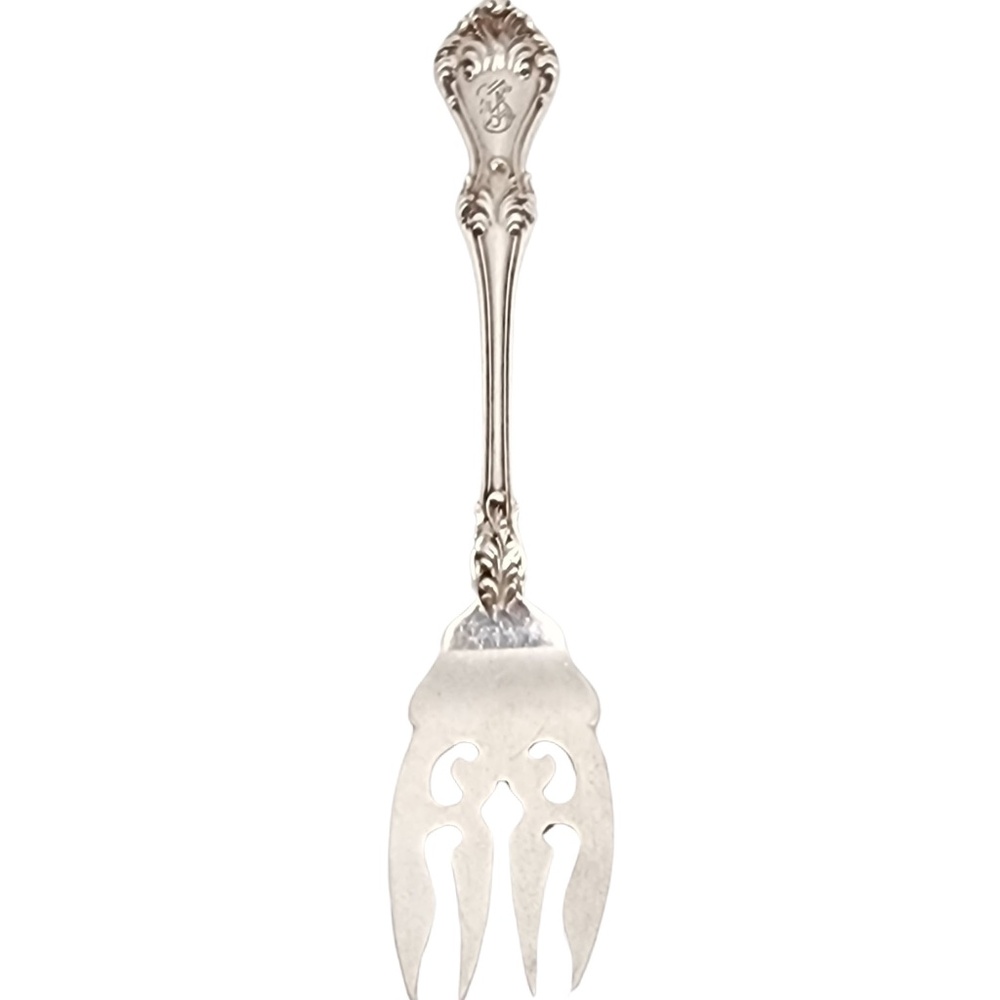 Roger Williams Silver Co Sterling Silver Corinthian Salad Fork w/Monogram #15838